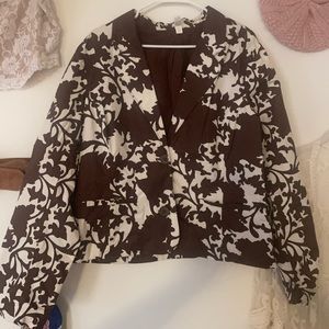Brown and white blazer